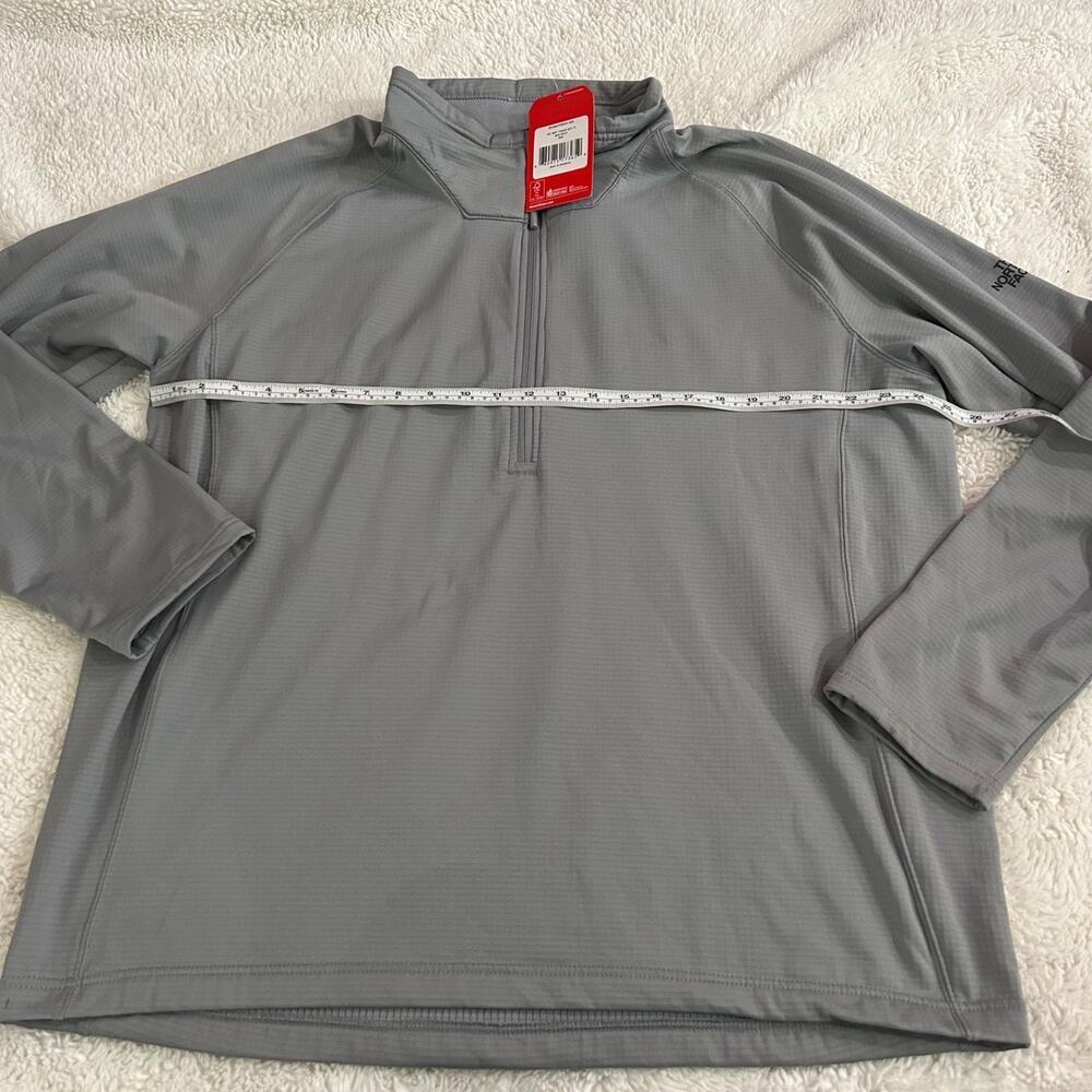 NWT North Face Sweater Mens 2XL Gray Tech 1/4 Zip Fleece Pullover Outdoors Hikin - Picture 4 of 8